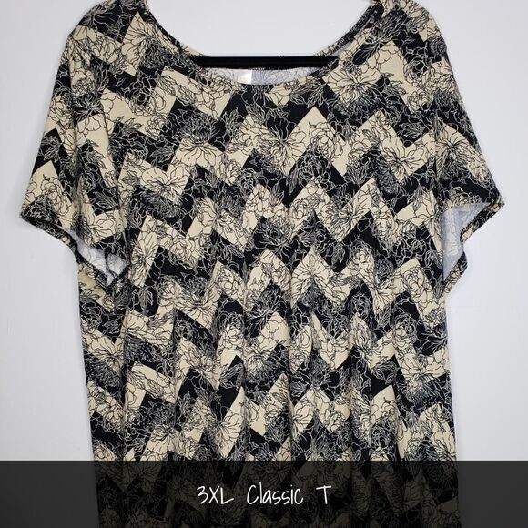 LuLaRoe Classic Tee 3XL Chevron Floral NEW - Picture 1 of 1